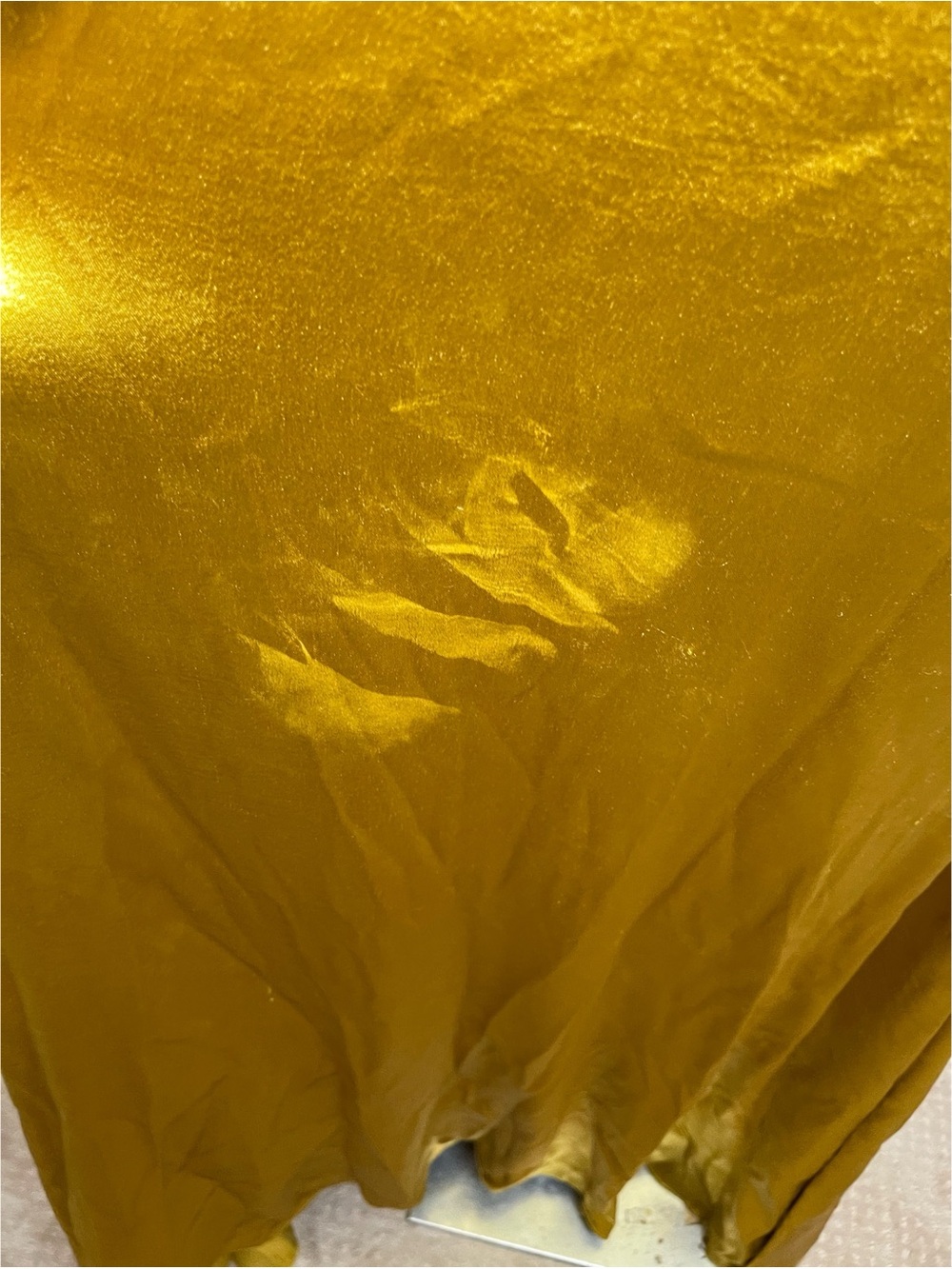 CAROLINE CONSTAS Palmer Off the Shoulder Satin Yellow Gold Maxi Dress Size S - Picture 7 of 10